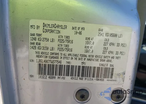 2007 Jeep Liberty Sport z USA, uszkodzony, nr VIN 1J8GL48K77W577546